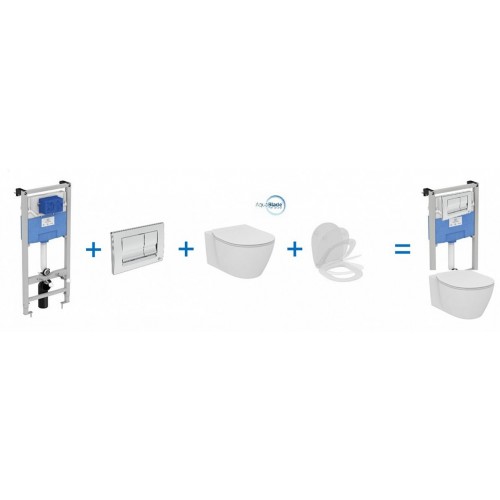 Инсталляция Ideal Standard с унитазом Connect AquaBlade E047901, сиденье микролифт, комплект (E212701)-1