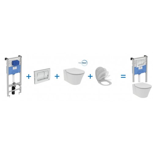 Инсталляция Ideal Standard с унитазом Connect Air AquaBlade E005401, сиденье микролифт, комплект (E212801)-1