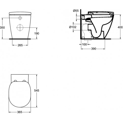 Приставной унитаз соло Ideal Standard Connect, E803401-1