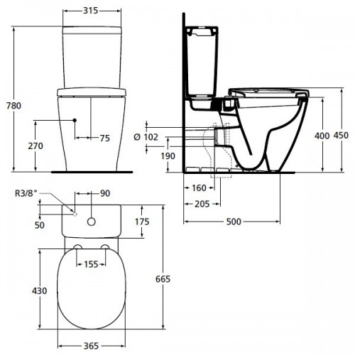 Напольный унитаз Ideal Standard Connect E803601-1