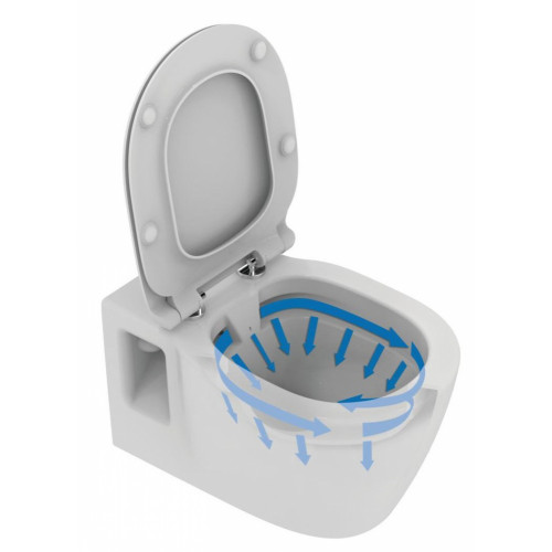 Подвесной безободковый унитаз Ideal Standard Connect Rimless белый, сиденье микролифт, E822301-3