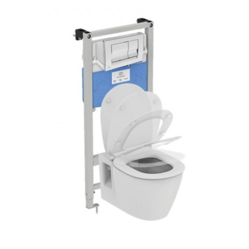 Инсталляция Ideal Standard Prosys Frame 120 M с унитазом Connect Rimless E822301, сиденье микролифт, панель смыва, комплект, E8822301PC