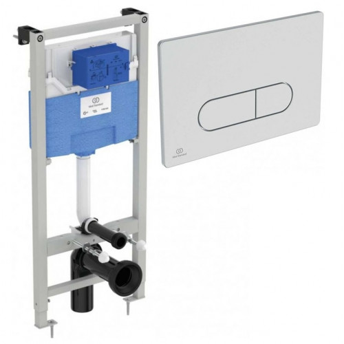 Инсталляция Ideal Standard Prosys с кнопкой, с унитазом Ideal Standard i.life B RimLS+, сиденье микролифт, комплект, IP001401-2