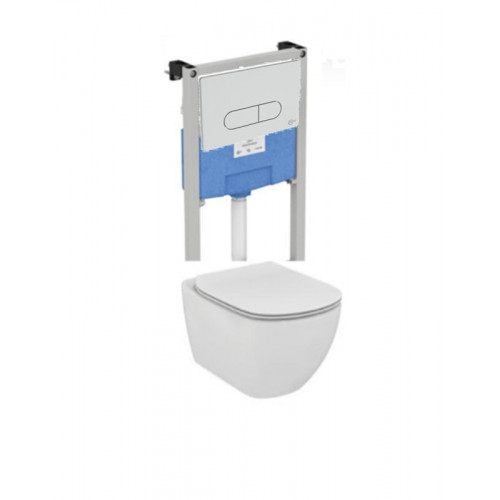 Инсталляция Ideal Standard ProSys R030501 с унитазом T007901 TESI AquaBlade, клавиша, сиденье микролифт, комплект