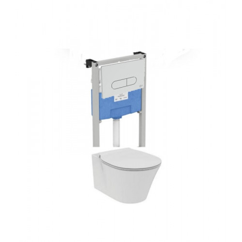 Инсталляция Ideal Standard ProSys R031001 с унитазом Connect Air AquaBlade E005401, сиденье микролифт, клавиша, комплект