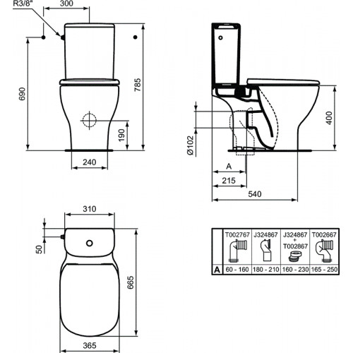 Напольный унитаз Ideal Standard Tesi AquaBlade® T008701, безободковый-10