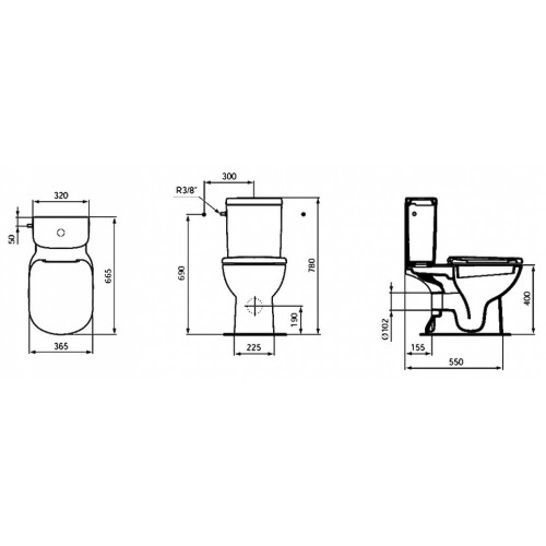 Напольный унитаз Ideal Standard Tempo c бачком, белый, T331201/T427301-1