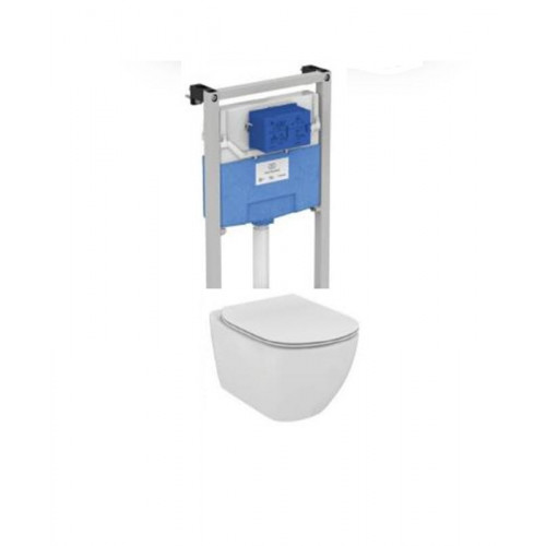 Инсталляция Ideal Standard T386801 с унитазом TESI AquaBlade T007901, сиденье микролифт, комплект