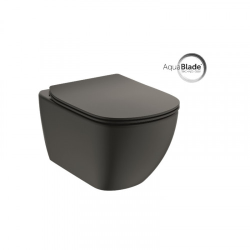 Инсталляция с унитазом Ideal Standard Tesi, сиденье микролифт, черный матовый Silk Black, комплект T3868V3-2