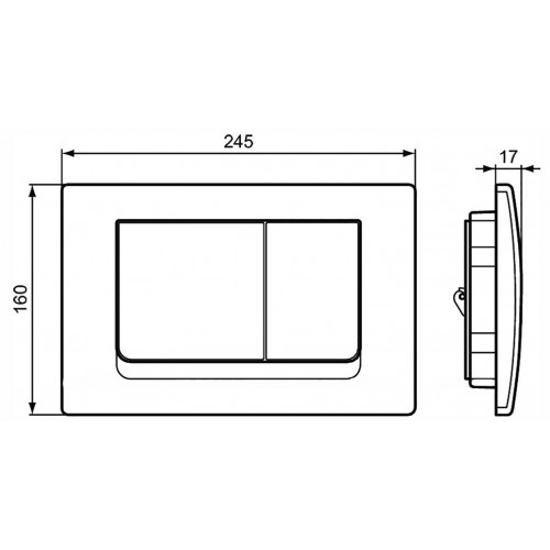 Инсталляция с унитазом Ideal Standard Tesi T387201, сиденье микролифт, клавиша хром, комплект-1