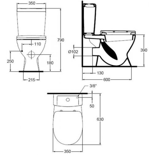 Напольный унитаз Ideal Standard Eurovit+ V337001 крышка стандарт-1