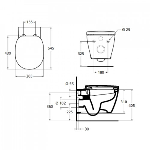 Инсталляция Ideal Standard с унитазом Ideal Standard Connect E803501, сиденье микролифт, комплект-1