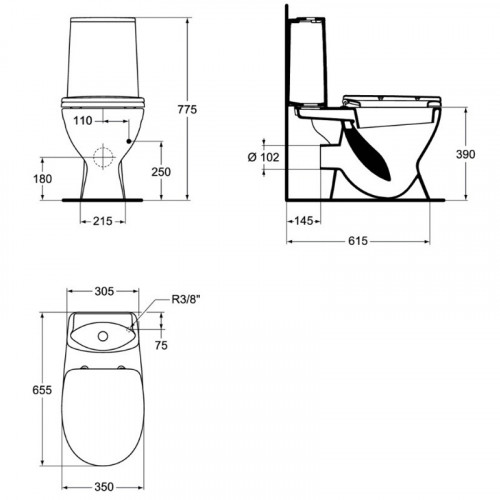 Напольный унитаз Ideal Standard Oceane Jr Scandinavian крышка стандарт-1