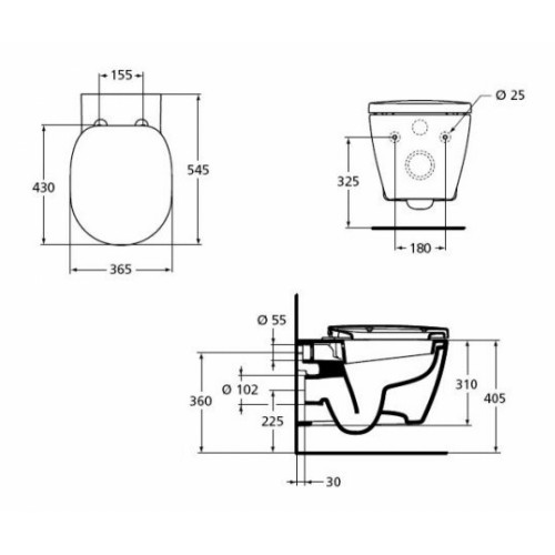 Подвесной унитаз Ideal Standard Connect W941102, крышка микролифт-1