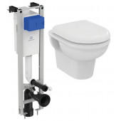 Инсталляция Ideal Standard Prosys Eco Frame M E233267 с унитазом Ideal Standard Exacto Rimless безободковый c сиденьем микролифт UV09001, комплект, X022601