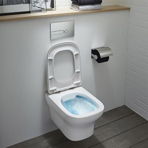 Инсталляция Geberit с безободковым унитазом Jacob Delafon Vox EDM102-00, сиденье микролифт клавиша хром, комплект-3