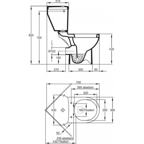 Напольный унитаз угловой Jacob Delafon Odeon Up 18557K-00-2