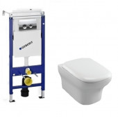 Инсталляция Geberit с безободковым унитазом Jacob Delafon Vox EDM102, сиденье микролифт, комплект 295203