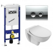 Инсталляция Geberit с безободковым унитазом Jacob Delafon Patio EDV102-00, сиденье микролифт, комплект 295155