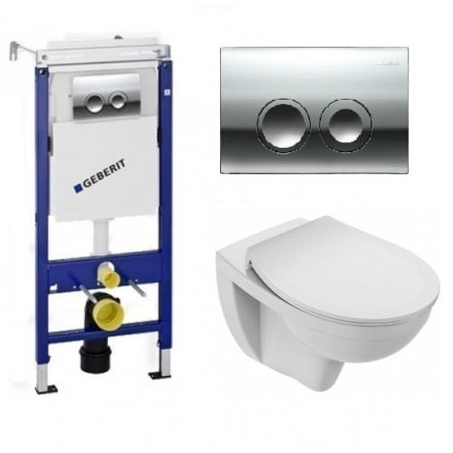 Инсталляция Geberit с безободковым унитазом Jacob Delafon Patio EDV102-00, сиденье микролифт, комплект 295155