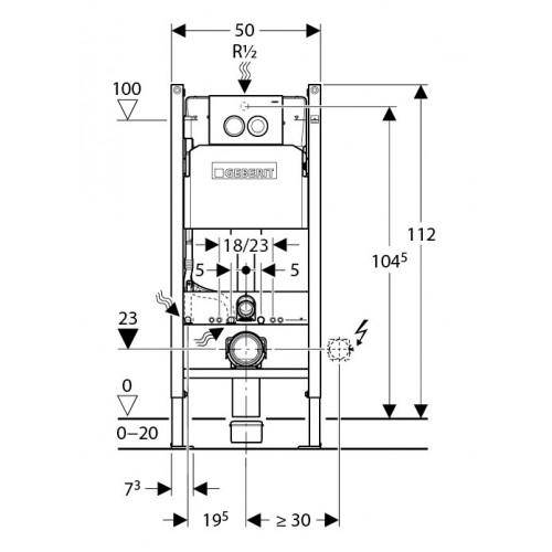 Инсталляция Geberit с безободковым унитазом Jacob Delafon Odeon Rive Gauche EDR102-00, сиденье стандарт, комплект 319966-2
