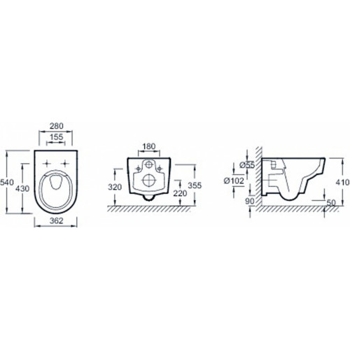 Инсталляция Geberit с безободковым унитазом Jacob Delafon Odeon Rive Gauche EDR102-00, сиденье стандарт, комплект 319966-3