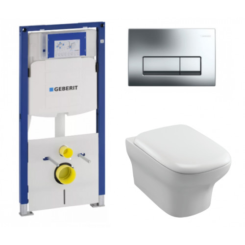 Инсталляция Geberit с безободковым унитазом Jacob Delafon Vox EDM102-00, сиденье микролифт, комплект 361926