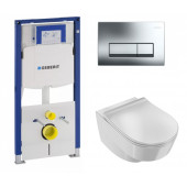 Инсталляция Geberit с безободковым унитазом Jacob Delafon Odeon Rive Gauche EDR102-00, сиденье микролифт, комплект 361920