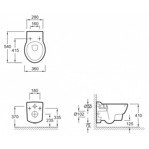 Подвесной унитаз Jacob Delafon Ove в комплекте с сиденьем E70005 SoftClose, E1585-00-3