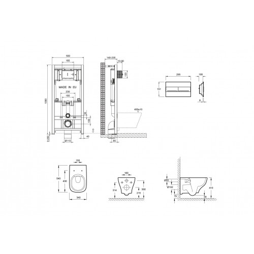 Инсталляция Jacob Delafon с унитазом Jacob Delafon Struktura E21741RU-00, тонкое сиденье с микролифтом, клавиша хром, комплект (E29025+EDE102+E20606+E4316-CP)-2