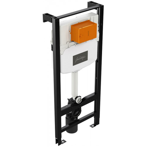 Инсталляция Jacob Delafon E21748RU-00 с безободковым унитазом Rodin+ EDY102, сиденье микролифт, клавиша черная круг (E24156+E20859-7-BMT+EDY102+E23280)-2