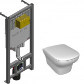 Инсталляция Jacob Delafon E29025 с безободковым унитазом Vox EDM102, сиденье микролифт, комплект E21772RU-00 (E29025+EDM102+E20142)
