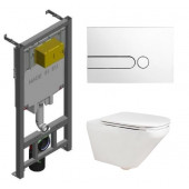 Инсталляция Jacob Delafon с унитазом Jacob Delafon Modern Life E77725-0, сиденье микролифт клавиша белая, комплект 322860