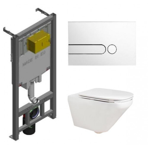 Инсталляция Jacob Delafon с унитазом Jacob Delafon Modern Life E77725-0, сиденье микролифт клавиша белая, комплект 322860