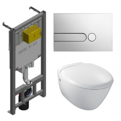 Инсталляция Jacob Delafon с унитазом Presquile E4440-00, сиденье микролифт клавиша хром, комплект E29025-NF/E4440-00/E4326-CP