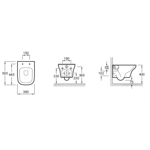 Инсталляция Jacob Delafon с безободковым унитазом Jacob Delafon Vox EDM102, сиденье микролифт клавиша белая, комплект 322960-3