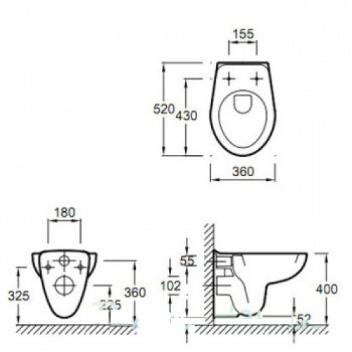 Подвесной унитаз Jacob Delafon Mideo E4345G-00-1