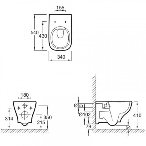 Подвесной унитаз Jacob Delafon Struktura EDE102-00 безободковый-1