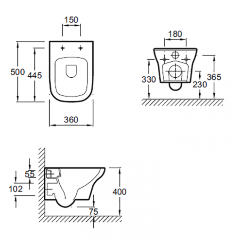 Подвесной унитаз Jacob Delafon Vox EDM102-00 безободковый-1