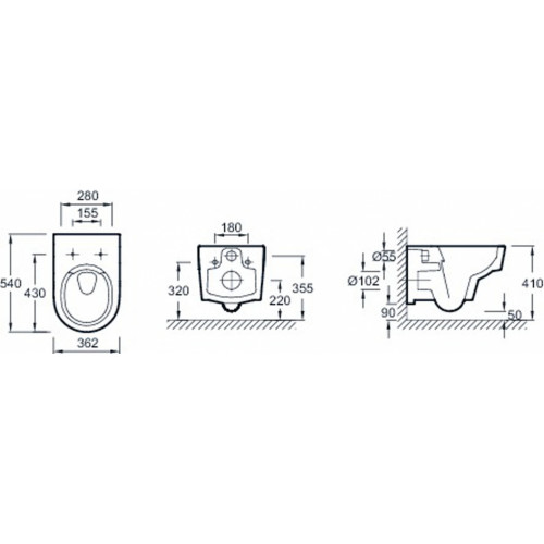 Подвесной унитаз Jacob Delafon Odeon Rive Gauche EDR102-00, безободковый-1