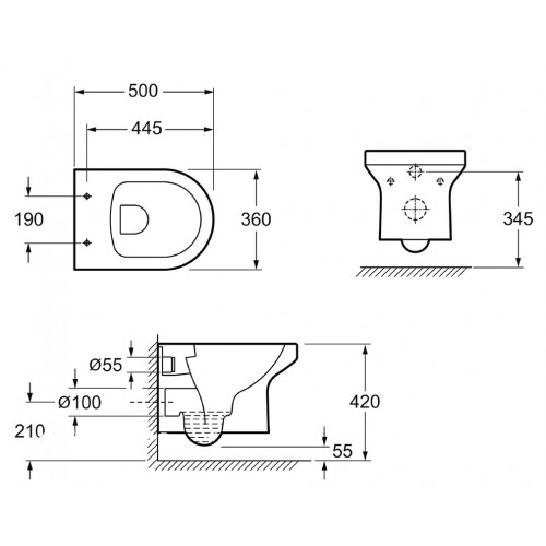Подвесной унитаз Jacob Delafon Elite EDX114RU-00, безободковый, c тонким сиденьем с микролифтом-1