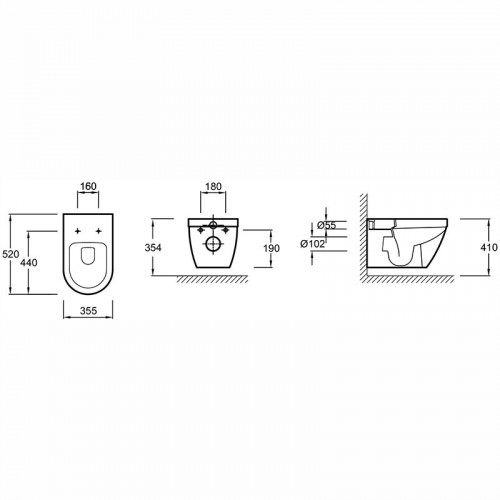 Подвесной безободковый унитаз Jacob Delafon Rodin+ EDY102-00/E23280-00, крышка микролифт-1