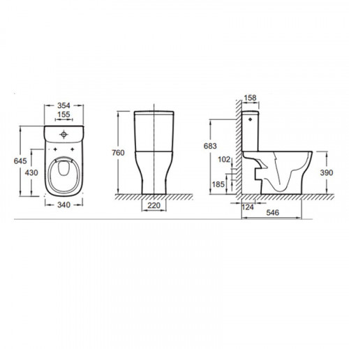 Напольный унитаз Jacob Delafon Struktura ETAG212-WTE/UJAJ102-WTE, безободковый-1