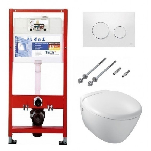 Инсталляция Tece с унитазом Jacob Delafon Presquile E4440-00, сиденье микролифт, комплект 295186