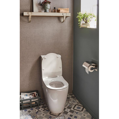 Напольный безободковый унитаз Jacob Delafon Soprano, крышка микролифт UJAK102-0/ETAK212-0/E33127-0-4