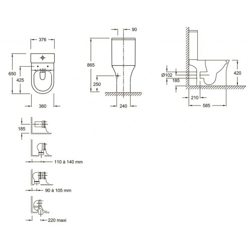 Напольный безободковый унитаз Jacob Delafon Aleo, крышка микролифт, UJAL102-0-1