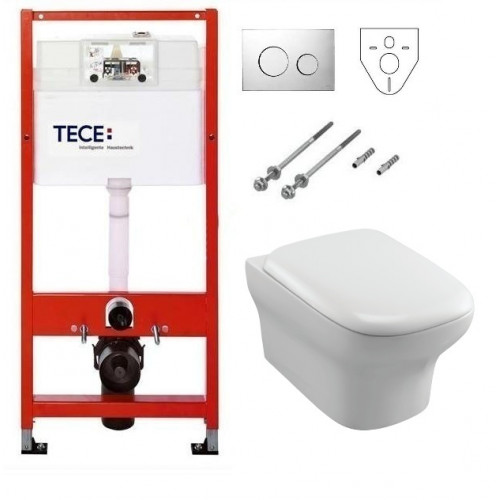 Инсталляция Tece с безободковым унитазом Jacob Delafon Vox EDM102, сиденье микролифт, комплект 295211