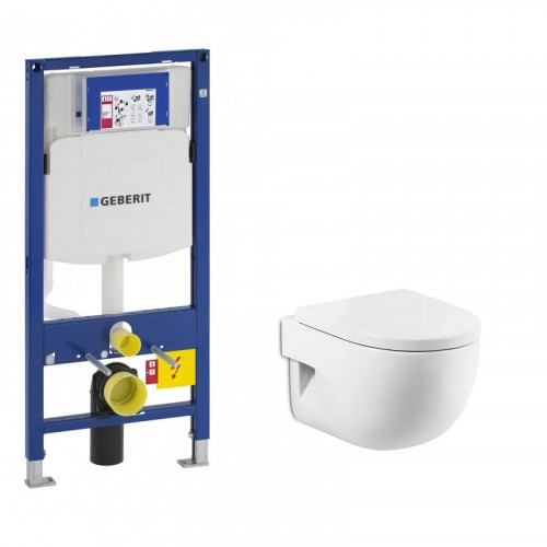 Инсталляция Geberit с унитазом Roca Meridian-N Compact 346248000, сиденье микролифт, комплект 346248+543844+111.300.00