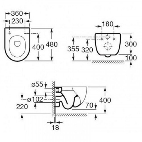 Инсталляция Geberit с унитазом Roca Meridian-N Compact 346248000, сиденье микролифт, комплект 346248+543844+111.300.00-1