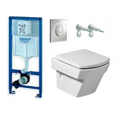 Инсталляция Grohe с унитазом Roca Hall 346627000, сиденье микролифт, комплект 38721001/7.3466.2.700.0/7.8016.2.200.4